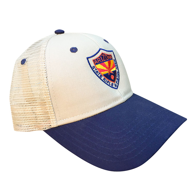 Hat – Desert Tan, mesh-back with blue bill