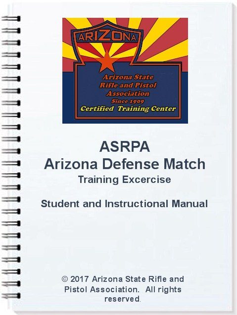 A book cover with the words asrpa arizona defense match training exercise.