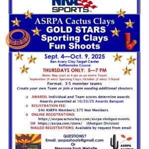 ASRPA Cactus Clays Gold Stars Sporting Clays Fun Shoots