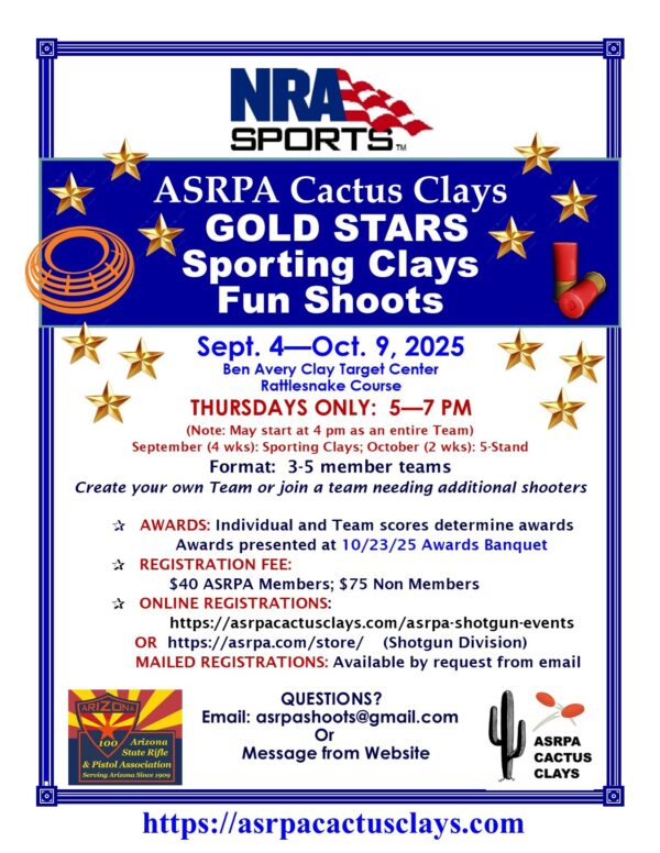 ASRPA Cactus Clays Gold Stars Sporting Clays Fun Shoots